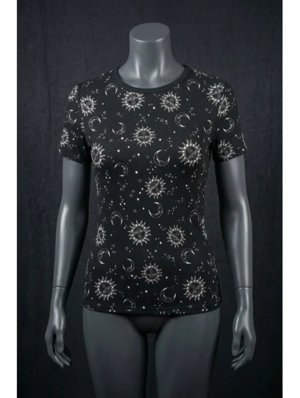No Boundaries Celestial Sun & Moon Ribbed Baby Tee | XL (15-17)